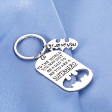 Load image into Gallery viewer, Fathers Day Gift Keychain Daddy Birthday for Step Dad in Law Husband from Daughter Son Wife You are A Superhero I Love You Wedding Anniversary Valentines Day Christmas for Men Him