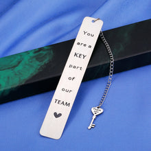 Load image into Gallery viewer, Thank You Gifts for Coworkers Bookmark for Women Men Employee Appreciation Gifts for Boss Leader Manger Farewell Mentor You are A Key Part of Our Team Gifts for Staff Coach Teacher Retirement Gifts