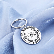 Load image into Gallery viewer, Keychain Gift Charm Engraved The Love Between A Grandfather and Granddaughter is Forever for New Grandpa Granddad Gramps Birthday of Grandparent Father’s Day Christmas Thanksgiving from Grandchildren