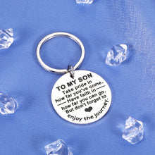 Load image into Gallery viewer, Birthday Gifts for Son Christmas Gifts for Kids Graduation Gifts for College Boys Inspirational Keychain Teenagers Sweet 16 Present Coming of Age Gifts for Adult Son Gifts from Mom Dad Back to School