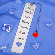 Load image into Gallery viewer, Teacher Appreciation Gifts for Book Lovers Bookmark for Kids Girls Boys Teacher Birthday Gifts for Coach Retirement Present for Tutor Principal Teachers Day Gifts for Friends Female with Charm Chain