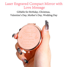 Load image into Gallery viewer, Lucullan Lepole Mom Gifts from Daughters I Love You Mom Rose Gold Compact Mirror Mom Birthday Gifts for Mom from Son Mother of The Bride Gifts for Mother in Law Stocking Stuffers for Women