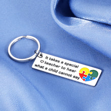 Load image into Gallery viewer, Teacher Appreciation Gifts Autism Keychain for Women Men Autism Awareness Teacher Speech Therapist Thank You Gift for Special Education Teachers for World Autism Awareness Day Month Teacher’s Day