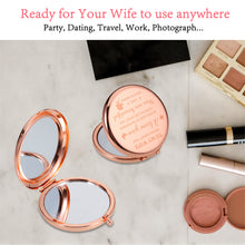 Load image into Gallery viewer, Birthday Gifts for Wife I Love You Wife Gift Rose Gold Compact Mirror Wife Christmas Gift Ideas Valentines Day Gifts for Her Stocking Stuffers for Women Wedding Gifts for Wife Romantic Bride Gifts