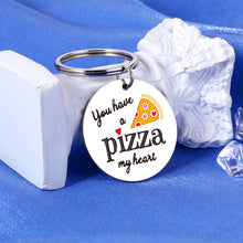 Load image into Gallery viewer, Valentines Day Gifts for Boyfriend from Girlfriend Keychain Wife Anniversary Present for Her Birthday Gifts for Husband Groom Wedding Day Gifts for Bride to Be Fiance Fiancee gifts for him Pizza Lover