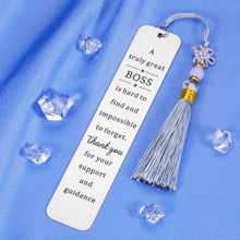 Load image into Gallery viewer, Farewell Gifts for Manager Boss Lady Gifts for Women Metal Bookmark Thank You Boss Gifts for Men Leaving Retirement Gifts Supervisor Gifts for Women Office Leader Mentor Coworker Birthday Gifts