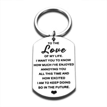 Load image into Gallery viewer, Valentines Gifts for Him Boyfriend Her Girlfriend Christmas Birthday Keychain for Husband Hubby Anniversary Wedding Engagement Present for Groom Bride Fiance Fiancee Women Men Love Keychains