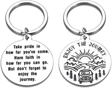 Load image into Gallery viewer, Inspirational keychain Gift for Children Student Family Uplifting Jewelry Teen Boy Girl Birthday Grad Graduation Women Male Christmas Take Pride in How Far You Have Come Keyring Him Her Best Friend