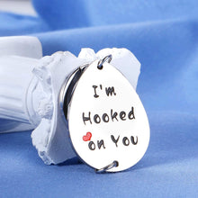 Load image into Gallery viewer, Valentine's Day Gifts Set of 2 Pcs Keychain for Him Her Birthday Husband Wife Wedding Anniversary for Boyfriend Girlfriend Christmas Fisherman Couple Present You are My Best Catch I’m Hooked Keyring