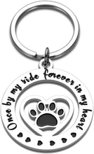 Load image into Gallery viewer, Pet Memorial Keychain Dog Cat Loss Sympathy Gift for Dogs Pet Remembrance Keepsake Jewelry for Women Men Kids Christmas Once by My Side Forever in My Heart Keyring Charm