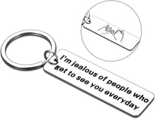 Load image into Gallery viewer, Long Distance Relationship Keychain Valentines Day Gift for Boyfriend Girlfriend Birthday Wedding Anniversary Present for Him Her Husband Wife Going Moving Away Hubby Wifey Far Apart Travel Christmas