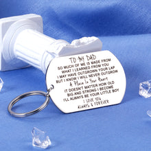 Load image into Gallery viewer, to My Dad Gifts from Son Love Keychain for Father Daddy Fathers Day Gifts for Dad Grandpa Stepdad from Kids Birthday Present to Papa Padre Father Figure for Men Him Dad Keyring