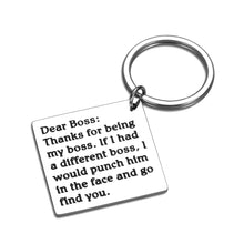 Load image into Gallery viewer, Boss Appreciation Keychain Funny Bosses Day Thank You Gift for Men Women Supervisor Leader Retirement Mentor Leaving Moving Coworker Colleague Goodbye Farewell Christmas Birthday