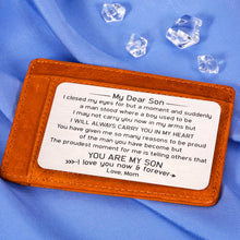 Load image into Gallery viewer, Christmas Gifts for Teenage Boys from Mom Mother Wallet Insert Card Inspirational Gifts for Son Back to School Birthday Valentines Gifts for Men Step Son in Law First Time Fathers Day Gift Love Notes