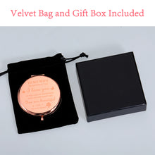 Load image into Gallery viewer, Birthday Gifts for Wife I Love You Wife Gift Rose Gold Compact Mirror Wife Christmas Gift Ideas Valentines Day Gifts for Her Stocking Stuffers for Women Wedding Gifts for Wife Romantic Bride Gifts