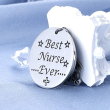 Load image into Gallery viewer, Best Nurse Ever Keychain Thank You Gift for Women Men Thanksgiving Day Christmas Nursing Teacher New Practical Practitioner Registered Family LPN RN NP Week Student Graduation Appreciation Retirement