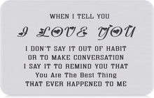 Load image into Gallery viewer, Valentine’s Day Gifts for Boyfriend Husband Birthday Wallet Insert Card from Girlfriend Wife Groom Bride Wedding Anniversary I Love You Note Deployment Engagement Present Fiance Fiancee