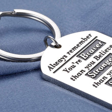 Load image into Gallery viewer, Inspirational Keychain Keyring Gift for Students Teens Best Friends Girls Women Always Remember You are Braver Stronger Smarter Than You Think Graduation Birthday Thanksgiving Christmas Jewelry