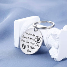 Load image into Gallery viewer, Keychain Gift for New Step Dad in Law Husband Grandpa I've Had My Daddy's Heart Since the First Time He Heard Mine Happy Father's Day Birthday Valentine Thanksgiving Christmas Wedding Keyring Jewelry