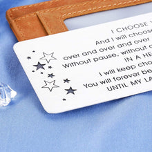 Load image into Gallery viewer, Valentine’s Day Gift for Boyfriend Girlfriend Husband Wife Wedding Anniversary Wallet Insert Card from Fiance Fiancee Engagement Birthday Mini Love Note for Women Men Him Her Honeymoon