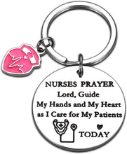 Load image into Gallery viewer, Nurses Keychain Women Valentines Gift for Nursing Student Graduation New Registered Nurse Birthday for Medical Professional Nurses Day Appreciation Christmas New Year Thank You Present Nurse's Prayer