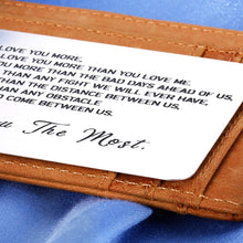 Load image into Gallery viewer, Valentines Day Gifts for Husband Boyfriend Wedding Anniversary Wallet Insert Card from Wife Girlfriend Groom Bride Couple Birthday Engraved Mini Love Note for Him Her Christmas Women Men Deployment