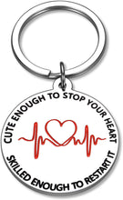 Load image into Gallery viewer, Funny Nurse Valentines Gifts Keychain for Women Men Nursing Day Week Students Graduation LPN RN Coworker Friends Nurse Practitioner Doctor Mom Dad Birthday Christmas Cute Enough to Stop Your Heart