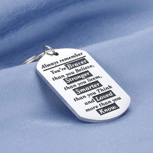 Load image into Gallery viewer, Inspirational Keychain Keyring Gift for Students Teens Best Friends Girls Women Always Remember You are Braver Stronger Smarter Than You Think Graduation Birthday Thanksgiving Christmas Jewelry