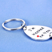 Load image into Gallery viewer, Valentine's Day Gifts Set of 2 Pcs Keychain for Him Her Birthday Husband Wife Wedding Anniversary for Boyfriend Girlfriend Christmas Fisherman Couple Present You are My Best Catch I’m Hooked Keyring