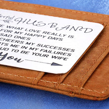 Load image into Gallery viewer, Boyfriend Valentines Gifts Wallet Insert Card for Husband Wedding Anniversary Fiance Groom Birthday Mini Love Note for Him Men Boys Newlywed Couple Jewelry from Girlfriend Wife Proposal Honeymoon
