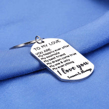 Load image into Gallery viewer, Anniversary Gifts for Him Husband to My Love Keychain Christmas Valentines Day Thanksgiving Present for Boyfriend Man Groom Wedding from Her Wife Girlfriend Soulmate Couple Key Chain Gift I Love You