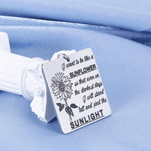 Load image into Gallery viewer, Inspirational Sunflower Keychain Spiritual Floral Gift for Women Birthday Teenage Girls Friendship Sister Graduation Best Friend on Christmas Valentines Day Anniversary Sunshine Car Accessories