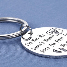 Load image into Gallery viewer, Keychain Gift for New Step Dad in Law Husband Grandpa I've Had My Daddy's Heart Since the First Time He Heard Mine Happy Father's Day Birthday Valentine Thanksgiving Christmas Wedding Keyring Jewelry