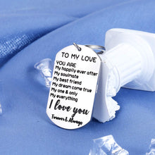 Load image into Gallery viewer, Anniversary Gifts for Him Husband to My Love Keychain Christmas Valentines Day Thanksgiving Present for Boyfriend Man Groom Wedding from Her Wife Girlfriend Soulmate Couple Key Chain Gift I Love You