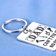 Load image into Gallery viewer, Dad Valentine's Day Gifts Fathers Day Keychain for Step Daddy Birthday Father in Law Wedding Present for Papa Christmas Retirement Tool Key Chain If Dad Cant Fix It No One Can Funny Keyring