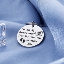 Load image into Gallery viewer, Keychain Gift for New Step Dad in Law Husband Grandpa I've Had My Daddy's Heart Since the First Time He Heard Mine Happy Father's Day Birthday Valentine Thanksgiving Christmas Wedding Keyring Jewelry