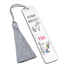 Load image into Gallery viewer, Boss Lady Gifts for Women Boss Gifts for Men Unicorn Bookmark Funny Stocking Stuffers for Mentor Manager Supervisor from Coworker Christmas Gifts for Boss Going Away Leaving Retirement Farewell