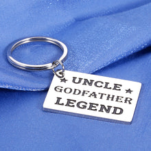 Load image into Gallery viewer, Uncle Gifts from Niece Nephew Uncle Keychain Birthday Gifts for Uncle from Kids Godfather Gifts from Godchild for Baptism Godson Goddaughter Christmas Presents Keyring Uncle Godfather Legend