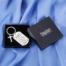 Load image into Gallery viewer, Christian Gifts for Women Graduation Gifts 2021 Inspirational Keychain for Godson Goddaughter Birthday Bible Verse Baptism Gifts for Boys Catholic Girl Gifts Religious Jewelry Cross Charm Joshua 1:9