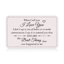 Load image into Gallery viewer, Christmas Gifts for Him Husband from Wife Wallet Insert Card Girlfriend Boyfriend Birthday Gift for Him Her Newlywed Couple Love You Gift for Hubby Wifey Wedding Anniversary Lover Valentines Love Note