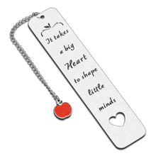 Load image into Gallery viewer, Teacher Appreciation Gifts for Book Lovers Bookmark for Kids Girls Boys Teacher Birthday Gifts for Coach Retirement Present for Tutor Principal Teachers Day Gifts for Friends Female with Charm Chain