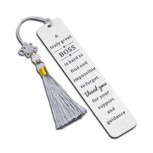Load image into Gallery viewer, Farewell Gifts for Manager Boss Lady Gifts for Women Metal Bookmark Thank You Boss Gifts for Men Leaving Retirement Gifts Supervisor Gifts for Women Office Leader Mentor Coworker Birthday Gifts