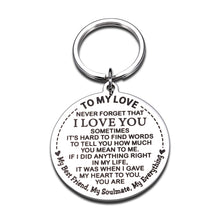 Load image into Gallery viewer, Easter Gifts for Her Love You Gifts for Him Keychain Husband Appreciation Gifts from Wife Wedding Day Gifts for Bride Groom Birthday Gift for Boyfriend Anniversary Present for Girlfriend Valentines