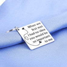 Load image into Gallery viewer, Boyfriend Girlfriend Christmas Birthday Gifts Keychain Husband Wife Anniversary Valentines Wedding Day Present Fiance Fiancee Hubby Wifey Engagement Marriage Key Chain Charm Him and Her