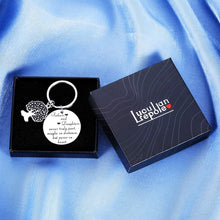 Load image into Gallery viewer, Father Daughter Valentines Gift Dad Father’s Day Birthday Keychain Father of Groom Gifts from Bride Daughter in Law for Her Teen Girls for Daddy Papa Padre Him Fathers and Daughters Never Truly Part