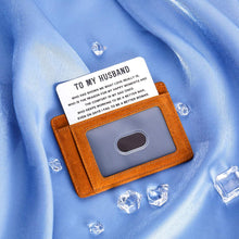 Load image into Gallery viewer, Husband Hubby Christmas Wedding Anniversary Giftss Engraved Wallet Insert Card for Him from Her Boyfriend Fiancee Birthday Engagement Wedding Valentines Day Mini Love Note Present for Men