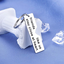 Load image into Gallery viewer, Best Friend Christmas Gifts Keychain Set of 2 for Long Distance BFF Bestie Birthday Graduation Going Moving Away Friendship Stocking Stuffer Back to School for Close Friends Leaving Matching Heart