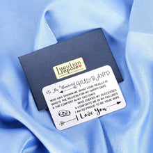 Load image into Gallery viewer, Boyfriend Valentines Gifts Wallet Insert Card for Husband Wedding Anniversary Fiance Groom Birthday Mini Love Note for Him Men Boys Newlywed Couple Jewelry from Girlfriend Wife Proposal Honeymoon