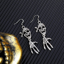 Load image into Gallery viewer, 2/6/7 Pairs Halloween Ghost Skeleton Dangle Earrings Assorted Pumpkin Spider Black Cat Bat Cobweb Spiderweb Faux Leather Earring Studs Sets Gifts for Girls Women Ladies Her Halloween Theme Party