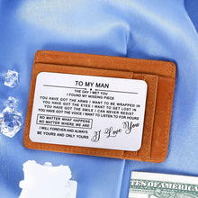 Load image into Gallery viewer, to My Man Wallet Insert Card Valentines Day Gifts for Boyfriend Him Birthday Husband Anniversary for Fiance Groom Wedding Engagement Mini I Love You Note Christmas Stocking Stuffers from Girlfriend